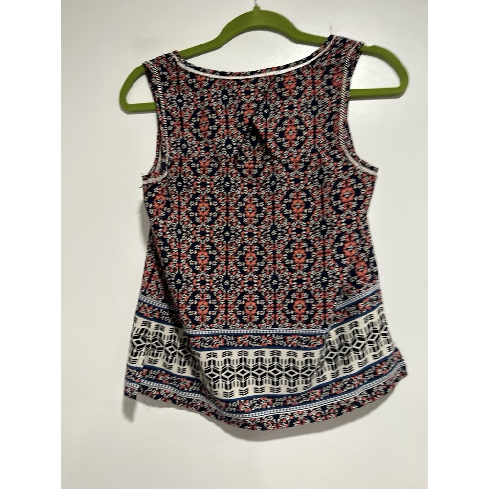 Skies Are Blue Boho Floral Abstract Tank Sz:XSP Multicolor Sleeveless Rayon - Picture 2 of 8